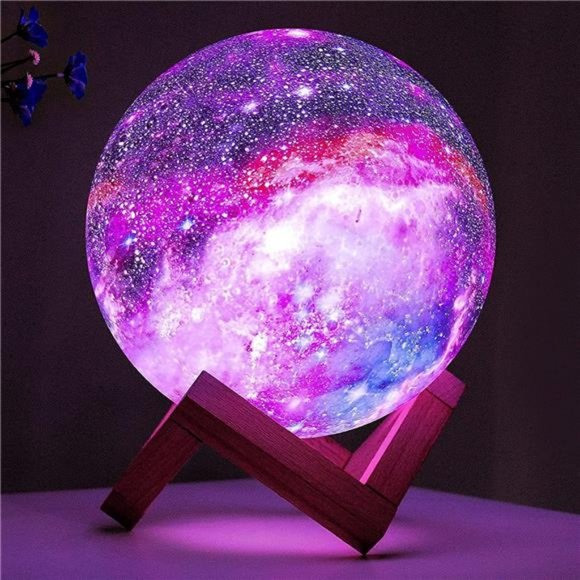 Moon Lamp Galaxy Lamp 5.9inch 16 Colors LED 3D Moon Light,Remote & Touch Control - Picture 7 of 8